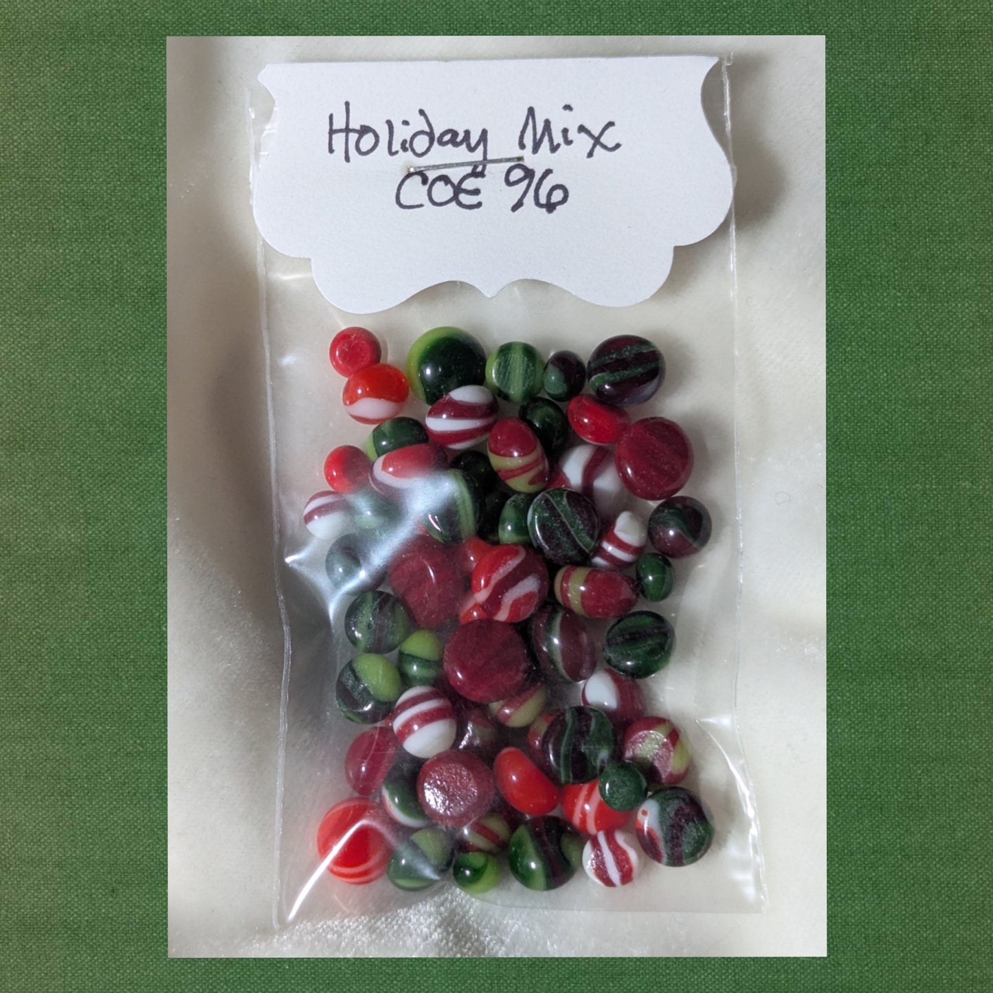 Fused Glass Dots, Holiday Mix, COE 96